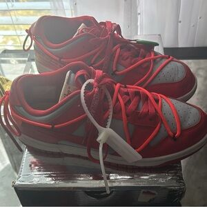 Off-White Red and Gray Men's Sneakers